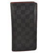 Auth Louis Vuitton Damier Graphite Portefeuille Brazza Wallet N63254 Red 6306J