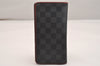 Auth Louis Vuitton Damier Graphite Portefeuille Brazza Wallet N63254 Red 6306J