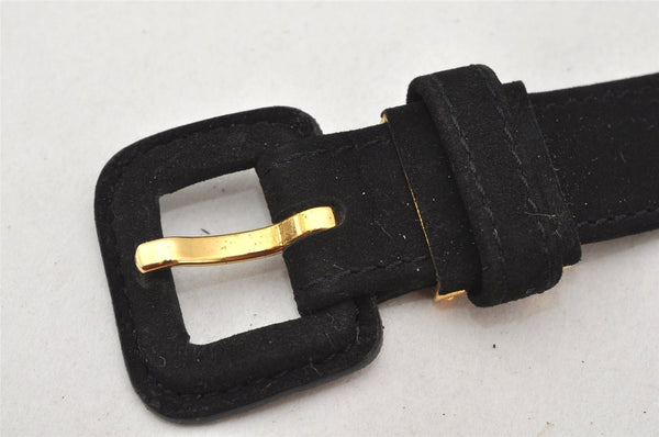 Authentic Christian Dior Belt Suede Size 79.5-84.5cm 31.3-33.3" Black CD 6306K