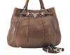 Authentic PRADA Vintage Leather 2Way Shoulder Tote Bag Brown 6308K