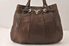 Authentic PRADA Vintage Leather 2Way Shoulder Tote Bag Brown 6308K