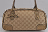 Authentic GUCCI Princy Ribbon Shoulder Hand Bag GG Canvas Leather Beige 6309J