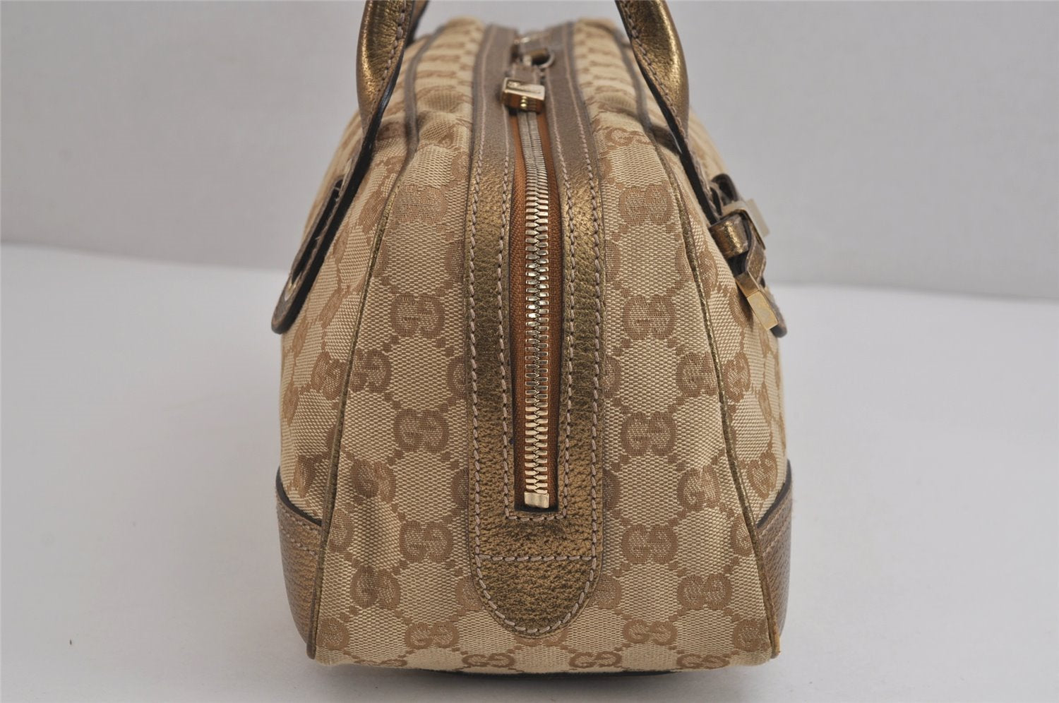 Authentic GUCCI Princy Ribbon Shoulder Hand Bag GG Canvas Leather Beige 6309J