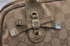 Authentic GUCCI Princy Ribbon Shoulder Hand Bag GG Canvas Leather Beige 6309J