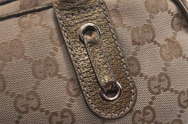 Authentic GUCCI Princy Ribbon Shoulder Hand Bag GG Canvas Leather Beige 6309J