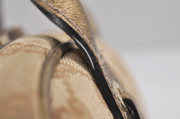 Authentic GUCCI Princy Ribbon Shoulder Hand Bag GG Canvas Leather Beige 6309J