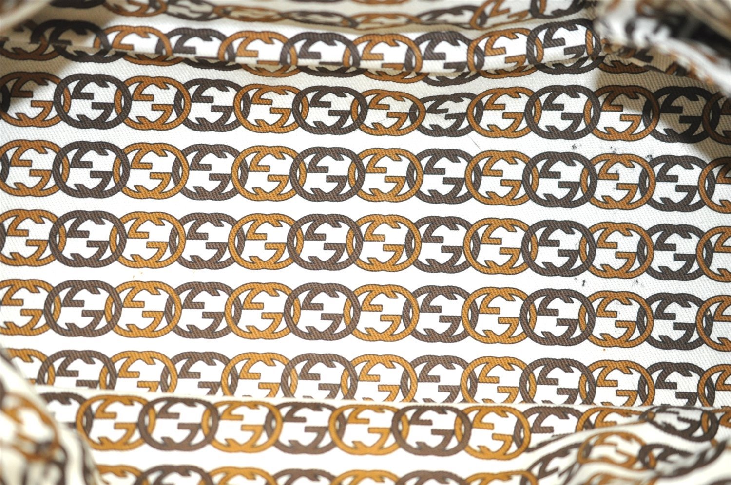 Authentic GUCCI Princy Ribbon Shoulder Hand Bag GG Canvas Leather Beige 6309J