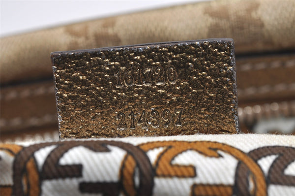 Authentic GUCCI Princy Ribbon Shoulder Hand Bag GG Canvas Leather Beige 6309J