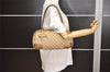 Authentic GUCCI Princy Ribbon Shoulder Hand Bag GG Canvas Leather Beige 6309J