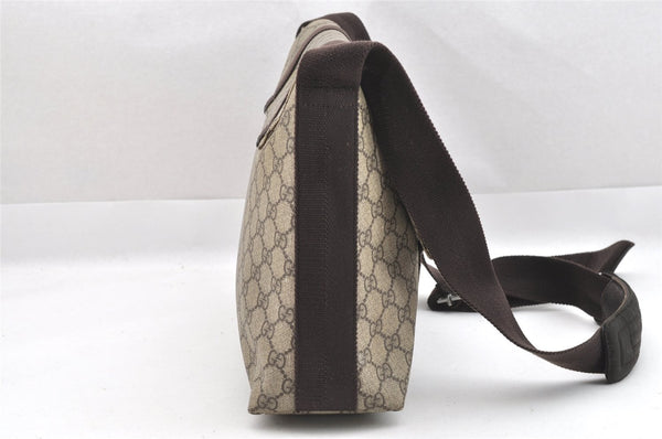 Authentic GUCCI Hand Shoulder Cross Body Bag GG PVC Canvas 122373 Brown 6310J
