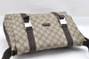 Authentic GUCCI Hand Shoulder Cross Body Bag GG PVC Canvas 122373 Brown 6310J