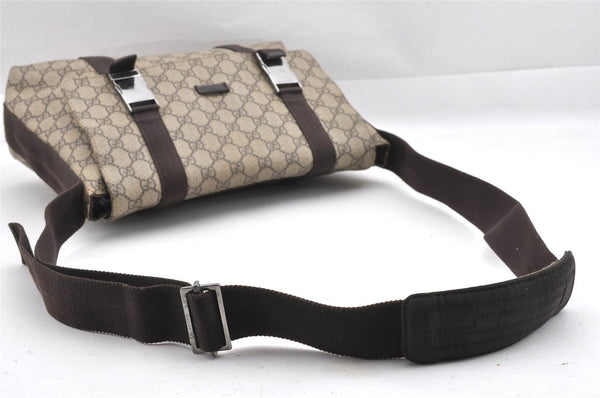 Authentic GUCCI Hand Shoulder Cross Body Bag GG PVC Canvas 122373 Brown 6310J