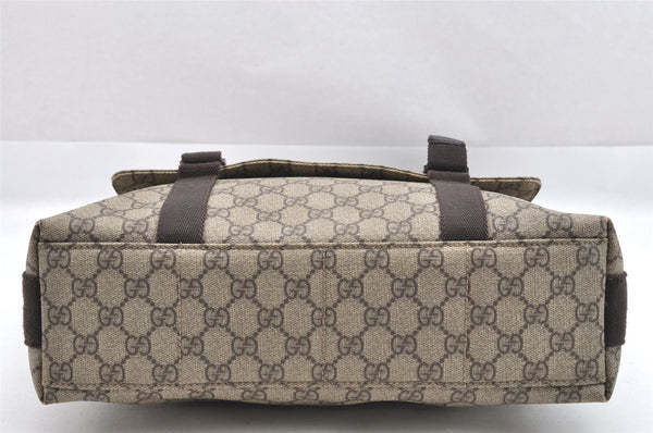 Authentic GUCCI Hand Shoulder Cross Body Bag GG PVC Canvas 122373 Brown 6310J