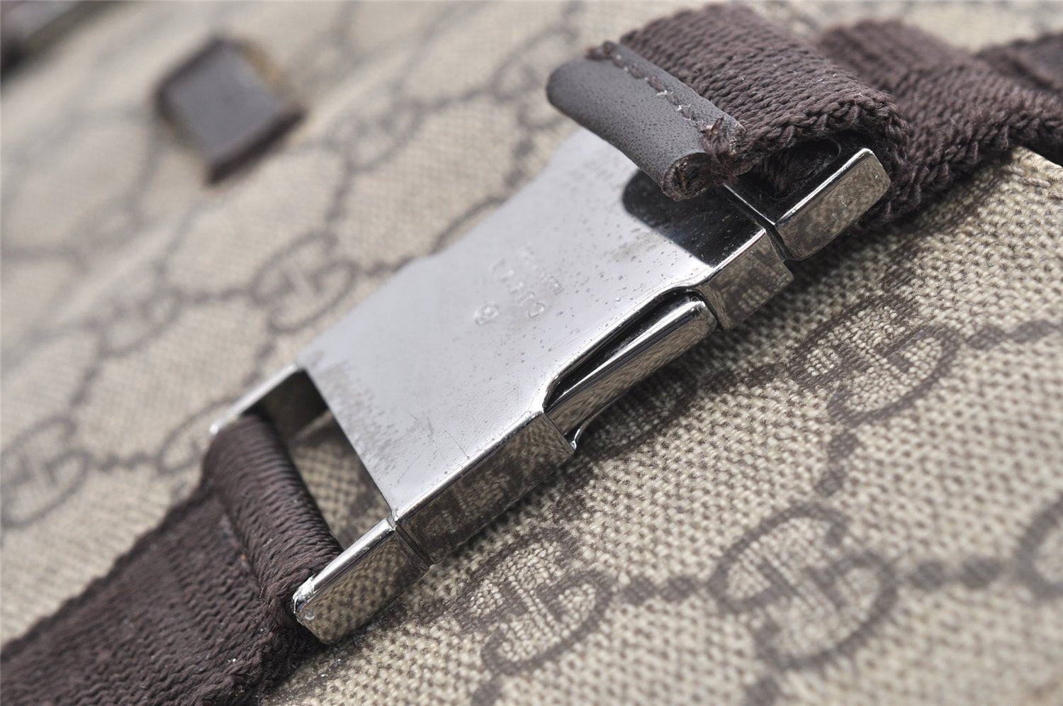 Authentic GUCCI Hand Shoulder Cross Body Bag GG PVC Canvas 122373 Brown 6310J