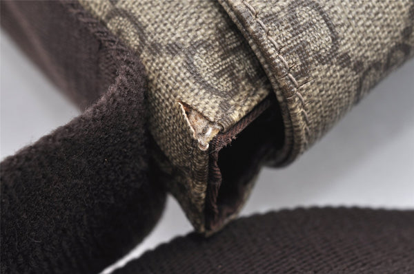 Authentic GUCCI Hand Shoulder Cross Body Bag GG PVC Canvas 122373 Brown 6310J