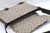 Authentic GUCCI Hand Shoulder Cross Body Bag GG PVC Canvas 122373 Brown 6310J