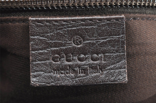 Authentic GUCCI Hand Shoulder Cross Body Bag GG PVC Canvas 122373 Brown 6310J