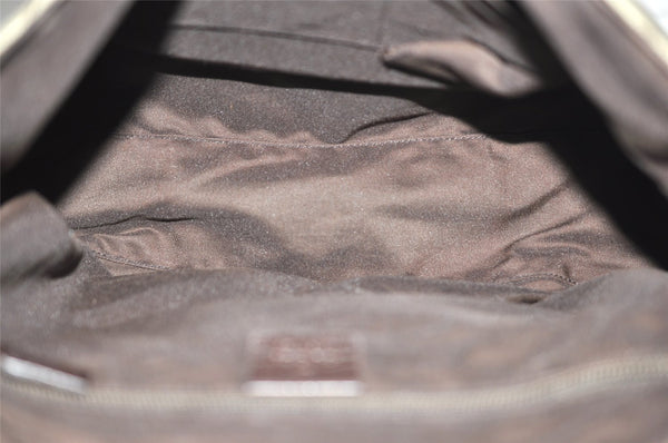 Authentic GUCCI Hand Shoulder Cross Body Bag GG PVC Canvas 122373 Brown 6310J