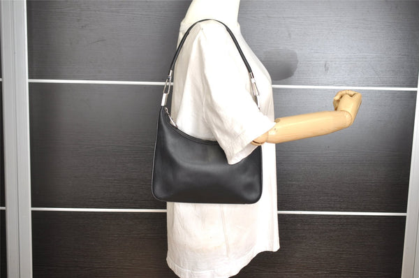 Authentic GUCCI Vintage Shoulder Bag Purse Leather 0013812 Black 6311I