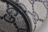 Authentic GUCCI Sherry Line Clutch Hand Bag Purse GG PVC Leather Navy Blue 6311J