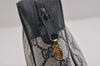 Authentic GUCCI Sherry Line Clutch Hand Bag Purse GG PVC Leather Navy Blue 6311J