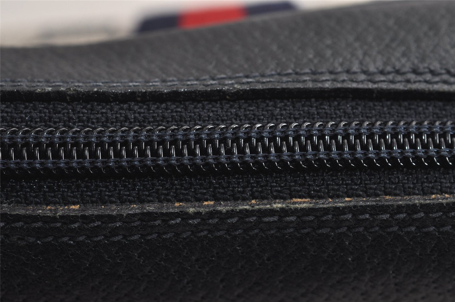 Authentic GUCCI Sherry Line Clutch Hand Bag Purse GG PVC Leather Navy Blue 6311J