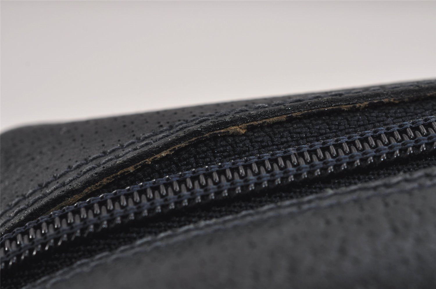 Authentic GUCCI Sherry Line Clutch Hand Bag Purse GG PVC Leather Navy Blue 6311J