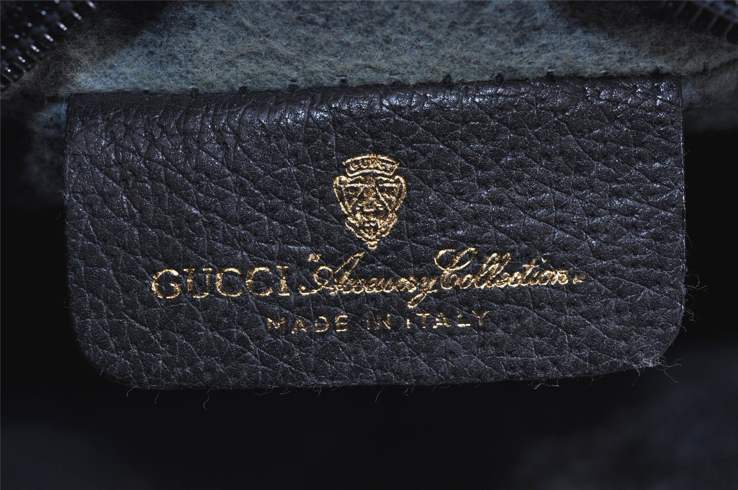 Authentic GUCCI Sherry Line Clutch Hand Bag Purse GG PVC Leather Navy Blue 6311J