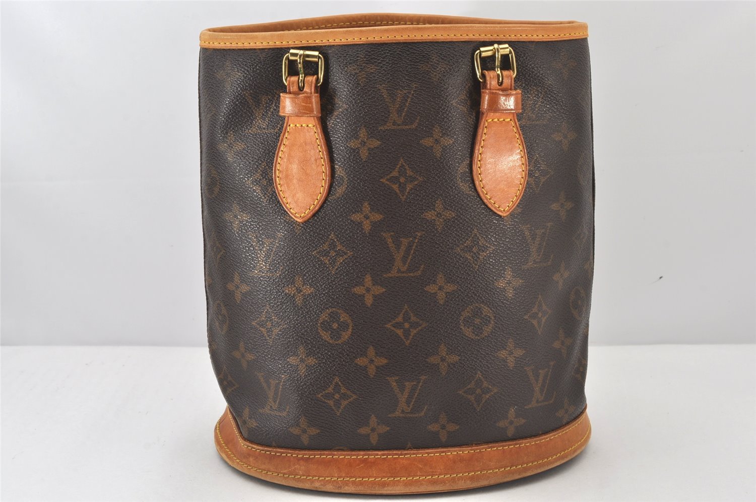 Authentic Louis Vuitton Monogram Bucket PM Shoulder Tote Bag M42238 Junk 6311K