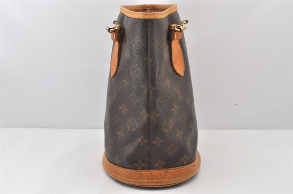 Authentic Louis Vuitton Monogram Bucket PM Shoulder Tote Bag M42238 Junk 6311K