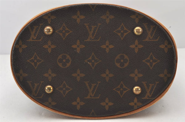 Authentic Louis Vuitton Monogram Bucket PM Shoulder Tote Bag M42238 Junk 6311K