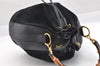 Authentic GUCCI Bamboo Drawstring Hand Bag Purse Suede Leather Black 6312J