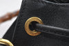 Authentic GUCCI Bamboo Drawstring Hand Bag Purse Suede Leather Black 6312J