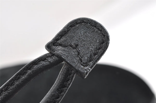 Authentic GUCCI Bamboo Drawstring Hand Bag Purse Suede Leather Black 6312J