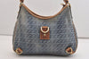Authentic GUCCI Abbey Shoulder Bag Interlocking G Denim 130738 Blue 6314J
