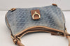 Authentic GUCCI Abbey Shoulder Bag Interlocking G Denim 130738 Blue 6314J