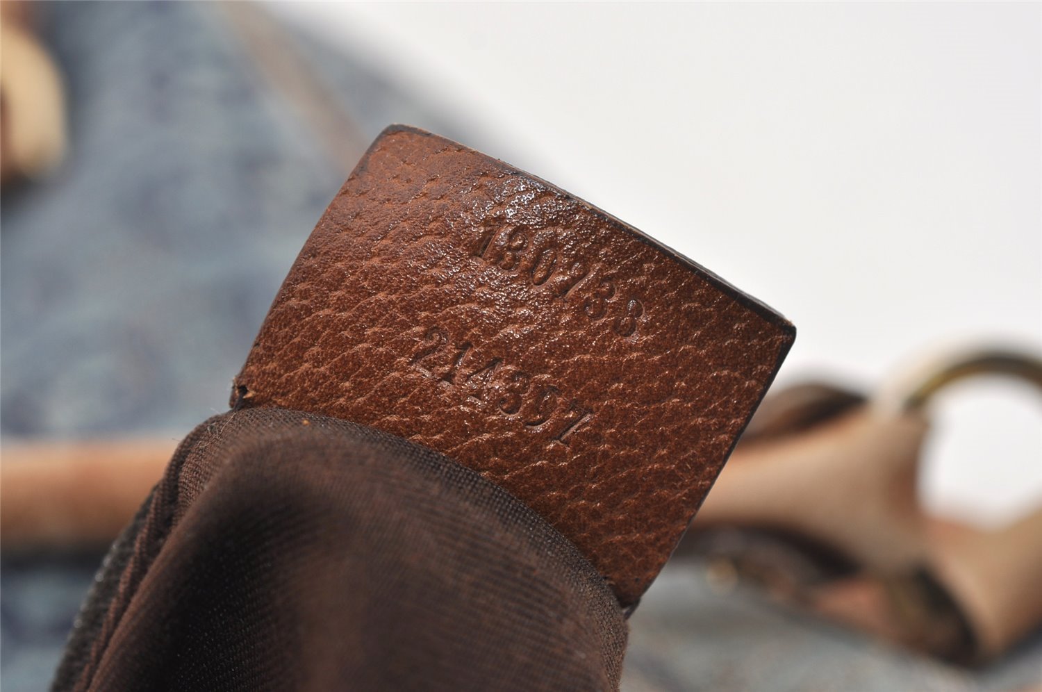 Authentic GUCCI Abbey Shoulder Bag Interlocking G Denim 130738 Blue 6314J