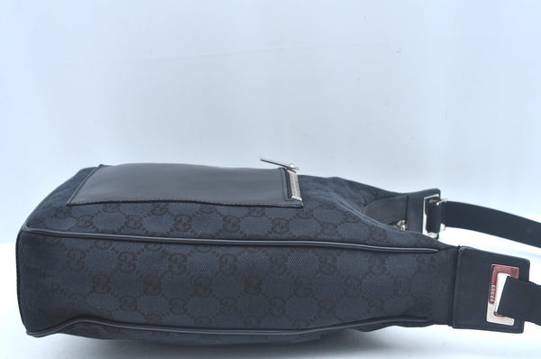 Authentic GUCCI Shoulder Hand Bag Purse GG Canvas Leather 0190537 Black 6315J
