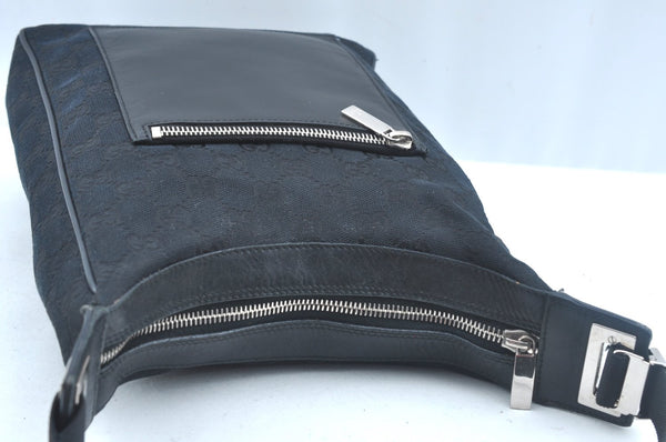 Authentic GUCCI Shoulder Hand Bag Purse GG Canvas Leather 0190537 Black 6315J