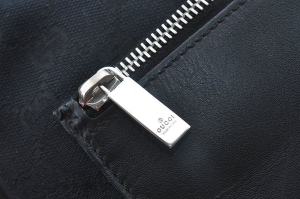 Authentic GUCCI Shoulder Hand Bag Purse GG Canvas Leather 0190537 Black 6315J