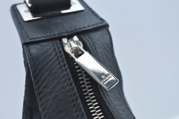 Authentic GUCCI Shoulder Hand Bag Purse GG Canvas Leather 0190537 Black 6315J