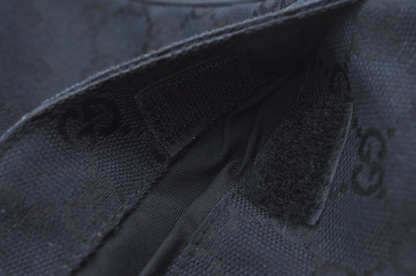 Authentic GUCCI Shoulder Hand Bag Purse GG Canvas Leather 0190537 Black 6315J