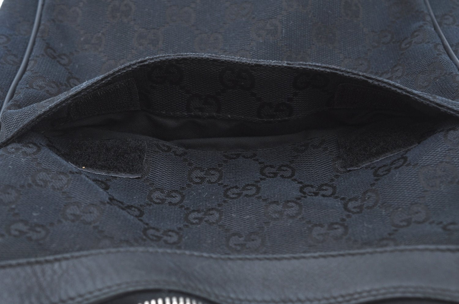 Authentic GUCCI Shoulder Hand Bag Purse GG Canvas Leather 0190537 Black 6315J