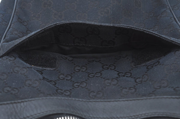 Authentic GUCCI Shoulder Hand Bag Purse GG Canvas Leather 0190537 Black 6315J