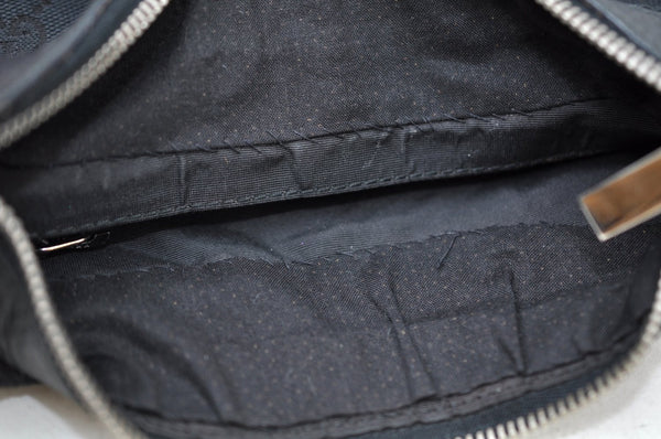 Authentic GUCCI Shoulder Hand Bag Purse GG Canvas Leather 0190537 Black 6315J