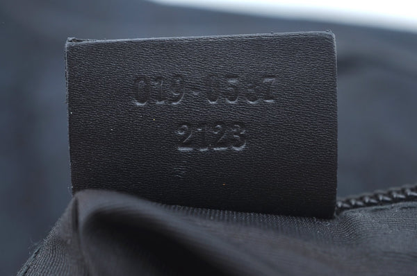 Authentic GUCCI Shoulder Hand Bag Purse GG Canvas Leather 0190537 Black 6315J