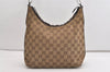Authentic GUCCI Shoulder Hand Bag Purse GG Canvas Leather 0000602 Brown 6316J
