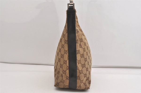 Authentic GUCCI Shoulder Hand Bag Purse GG Canvas Leather 0000602 Brown 6316J