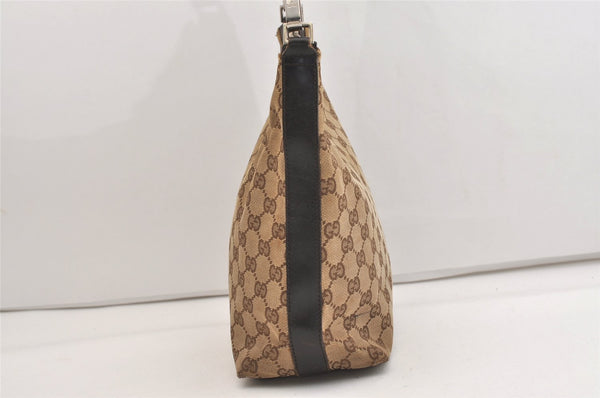 Authentic GUCCI Shoulder Hand Bag Purse GG Canvas Leather 0000602 Brown 6316J
