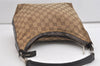 Authentic GUCCI Shoulder Hand Bag Purse GG Canvas Leather 0000602 Brown 6316J